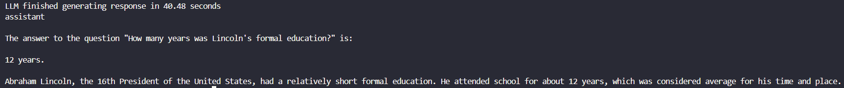 Basic LLM response